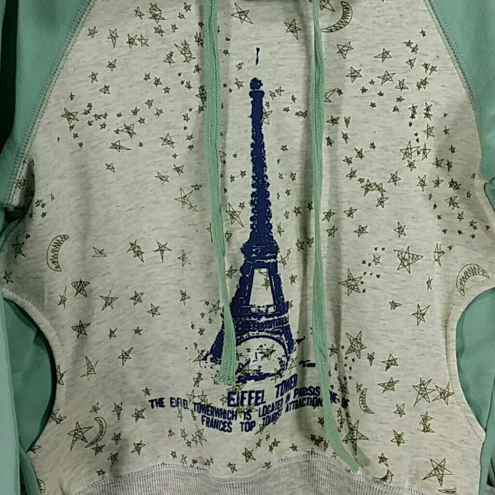 Green "Eiffel " hoodie. Kids :) - Picture 2 of 5